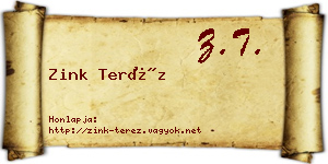 Zink Teréz névjegykártya